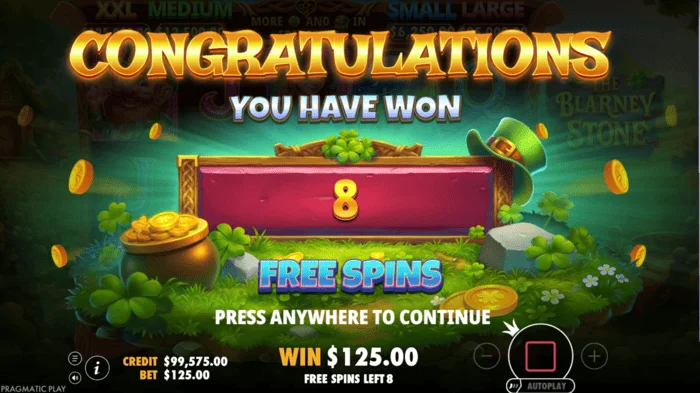 The Blarney Stone - start av Free Spins-rundan